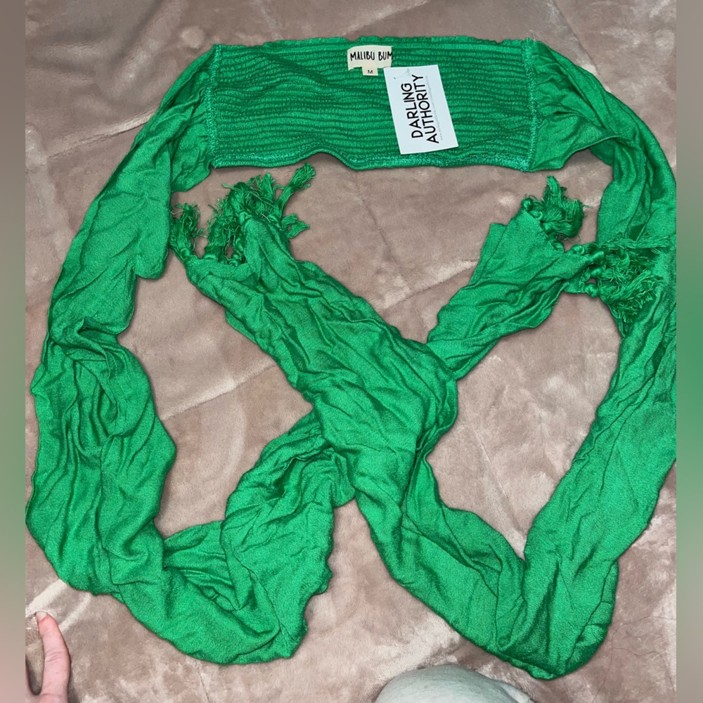 Tie up bandeau crop top tie any way you want new with tags fringe